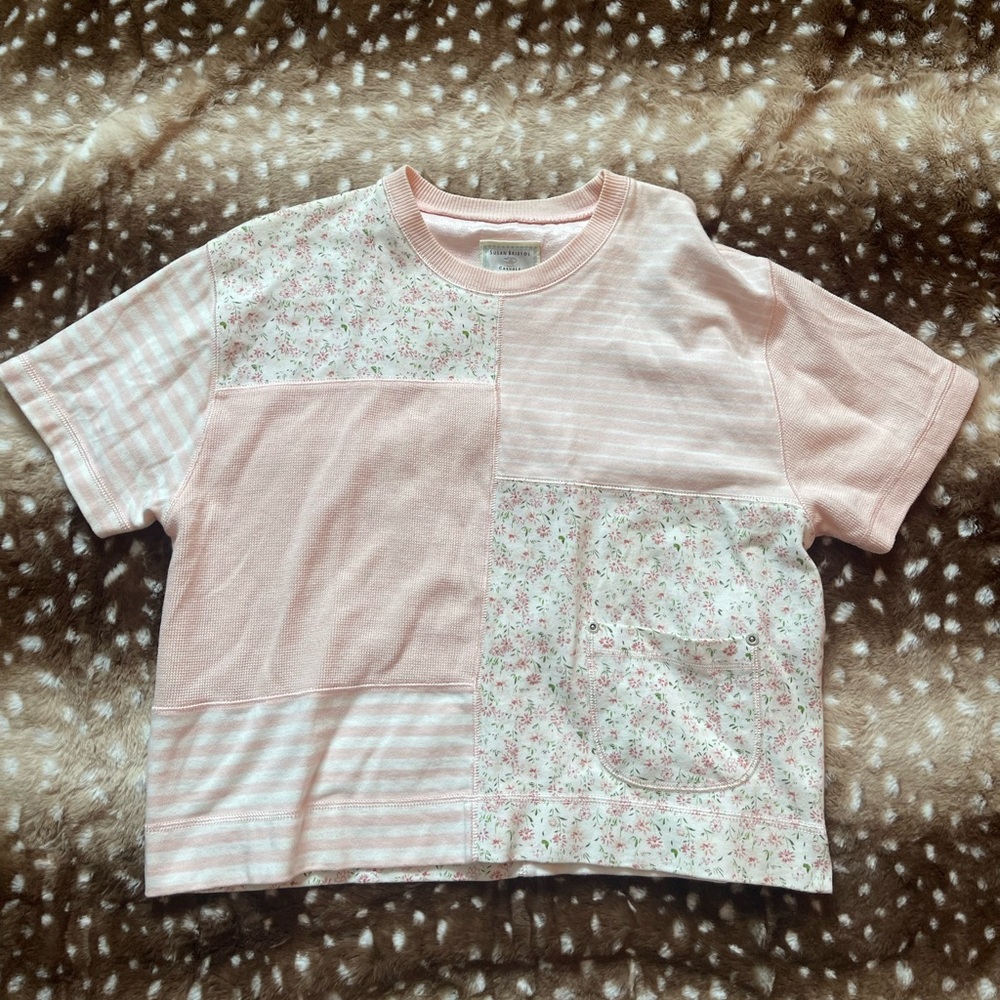 Vintage Susan Bristol pink patchwork tee